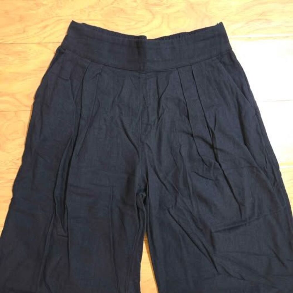 Abercrombie & Fitch Black Linen-Blend Ultra Wide-Leg Pant Ultra Wide-Leg - S - Picture 4 of 8